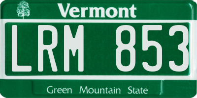 VT license plate LRM853