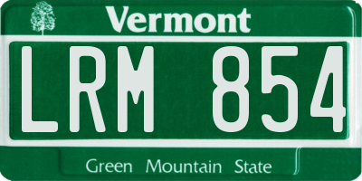 VT license plate LRM854