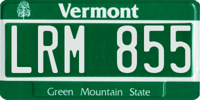 VT license plate LRM855