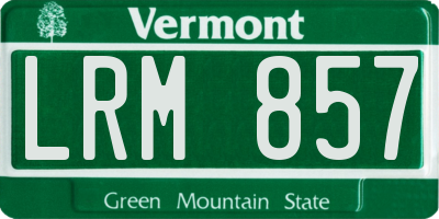 VT license plate LRM857