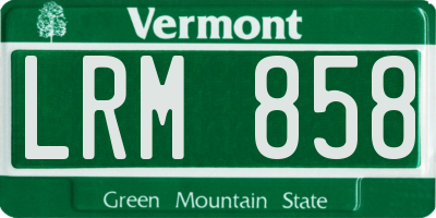 VT license plate LRM858