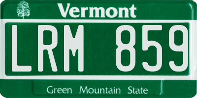 VT license plate LRM859