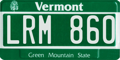 VT license plate LRM860