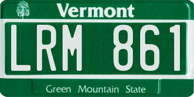 VT license plate LRM861