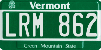 VT license plate LRM862