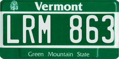 VT license plate LRM863