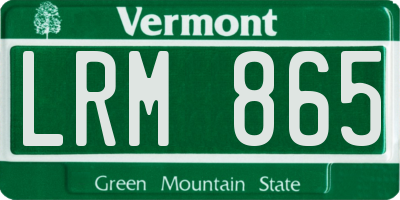 VT license plate LRM865