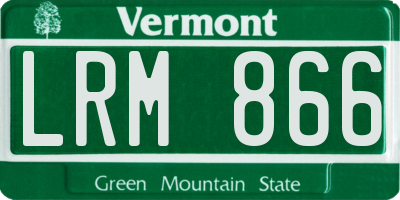 VT license plate LRM866