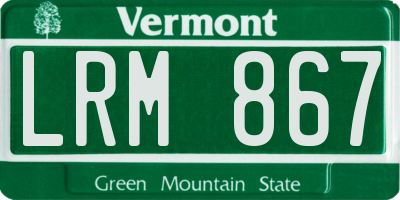 VT license plate LRM867