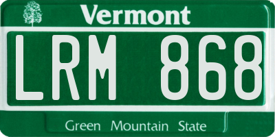 VT license plate LRM868