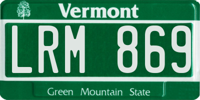 VT license plate LRM869
