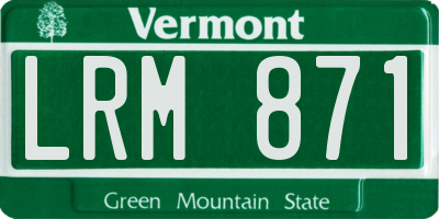 VT license plate LRM871