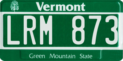 VT license plate LRM873