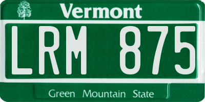 VT license plate LRM875