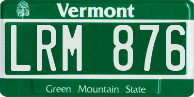 VT license plate LRM876