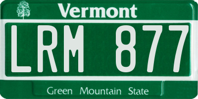 VT license plate LRM877