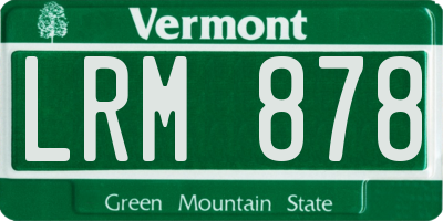 VT license plate LRM878