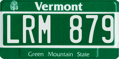 VT license plate LRM879