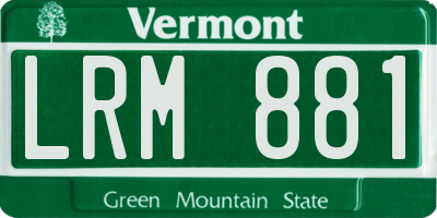 VT license plate LRM881