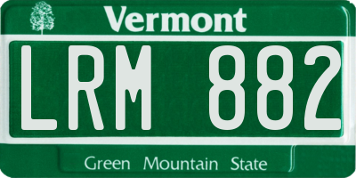 VT license plate LRM882