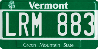 VT license plate LRM883