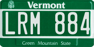 VT license plate LRM884