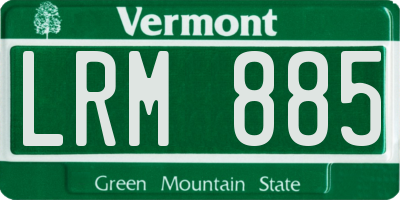 VT license plate LRM885