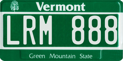 VT license plate LRM888