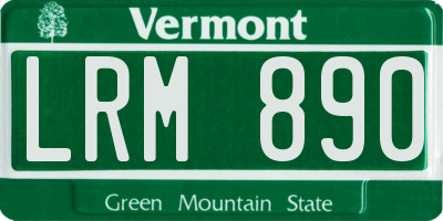 VT license plate LRM890