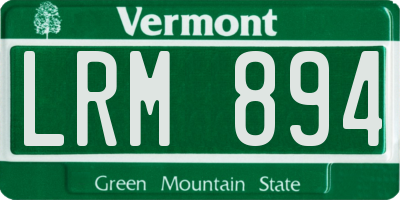 VT license plate LRM894