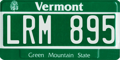 VT license plate LRM895