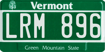 VT license plate LRM896