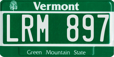 VT license plate LRM897