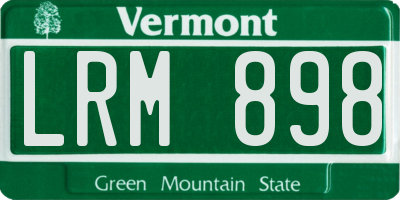 VT license plate LRM898