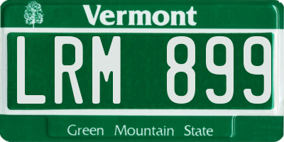 VT license plate LRM899