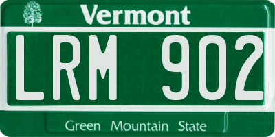 VT license plate LRM902