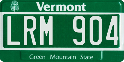 VT license plate LRM904