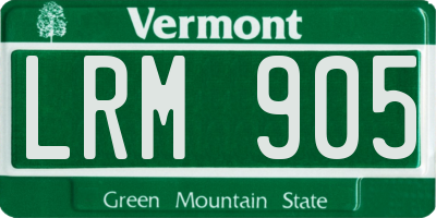 VT license plate LRM905