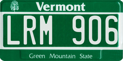 VT license plate LRM906
