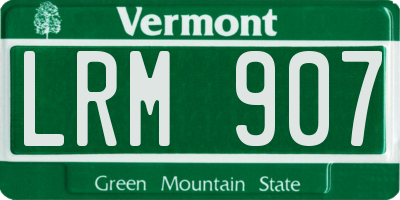 VT license plate LRM907