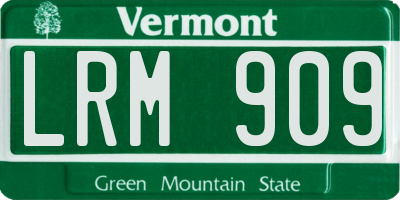VT license plate LRM909