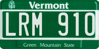 VT license plate LRM910