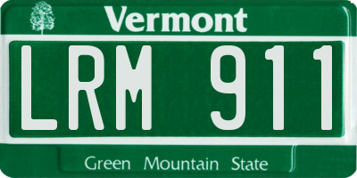 VT license plate LRM911