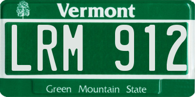 VT license plate LRM912