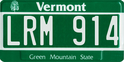 VT license plate LRM914
