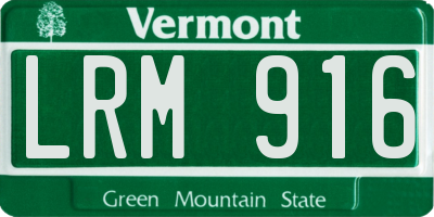 VT license plate LRM916