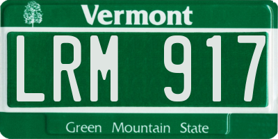 VT license plate LRM917