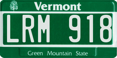 VT license plate LRM918