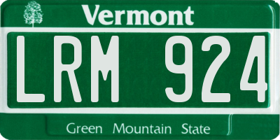 VT license plate LRM924
