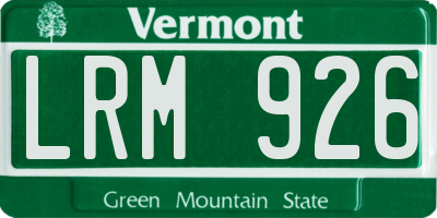 VT license plate LRM926